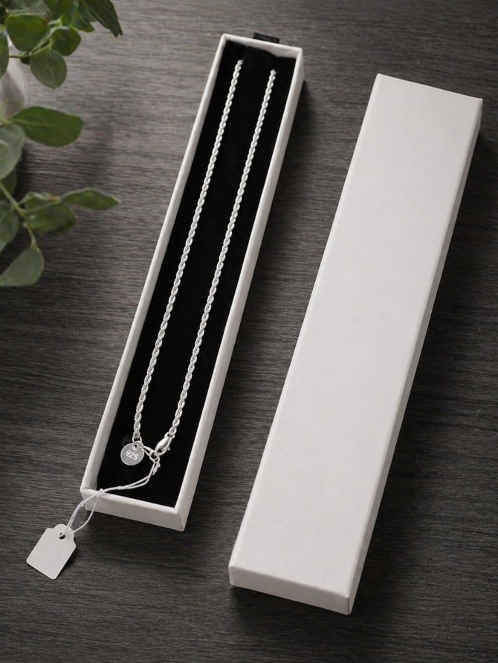 NWT 925 Sterling Silver Rope Chain Necklace 22in